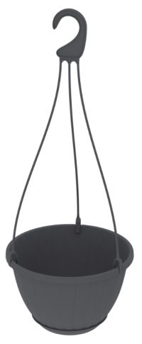 Миниатюра: Кашпо подвесное пласт. 4л (240*240*150мм) Нео цвет графит (42)