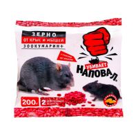 Миниатюра: Приманка зерновая от мышей и крыс, Зоокумарин 200г НАПОВАЛ