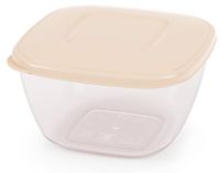 Миниатюра: Контейнер пласт. 0,8л (135*135*80мм), квадратный для СВЧ, бежевый