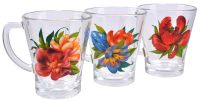Миниатюра: Кружка 300мл стекло Аура Райские цветы (15)@
