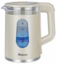 Миниатюра: Чайник эл. 2,0л 1500-1800Вт нерж., автомат отключение, диск, Белый