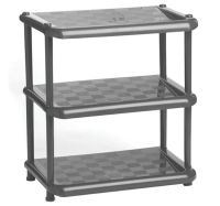 Миниатюра: Этажерка для обуви пласт. 3-х секционная (307*497*560мм) графитовая