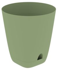 Миниатюра: Горшок для цветов пласт. 15л (295*295*310мм), поддон, система прикорнев. полива Гранд оливковый