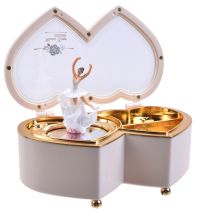 Миниатюра: Шкатулка для украшений музыкальная Два сердца с балериной @