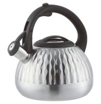 Миниатюра: Чайник нерж. 3л, со свистком, курковый механизм, пласт. ручка, индукция ZEIDAN