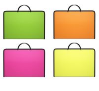 Миниатюра: Папка с ручками А3 ErichKrause Diagonal Neon, 30 мм, 500 мкм, пластик, на молнии, микс