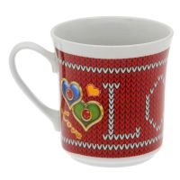 Миниатюра: Кружка 340мл новогодняя Лунная Узорная вязка фарфор