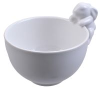 Миниатюра: Конфетница 13*10*9см, доломит Зайка белая