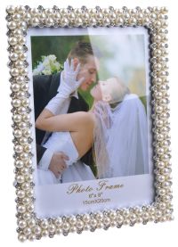 Миниатюра: Фоторамка 15*20см стразы и жемчуг