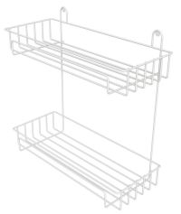 Миниатюра: Полка настенная 2х-ярусная белая (29*12,5*10см) (12)