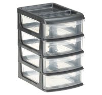 Миниатюра: Органайзер для мелочей пласт. 250*355*376мм, четырехсекционный IDEA графитовый