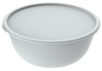 Миниатюра: Миска (салатник) пласт. 5,6л, пласт. крышка Шарм цвет серый (50)