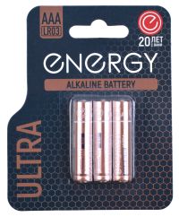 Миниатюра: Батарейка  Energy Ultra LR03/3B (AAA) алкалиновая блистер 3шт