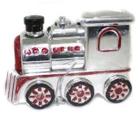 Миниатюра: Елочная игрушка Паровозик 16см серебро