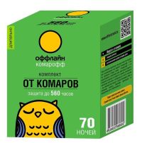 Миниатюра: Комплект фумигатор+жидкость от комаров 30мл, 70 ночей Комарофф без запаха