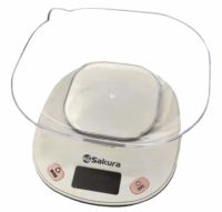 Миниатюра: Весы кухонные эл. 5кг розово-серые SAKURA