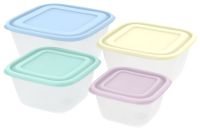 Миниатюра: Набор контейнеров пласт. 4шт (0,6л; 1л; 1,7л; 2,5л), для СВЧ Прованс (24)