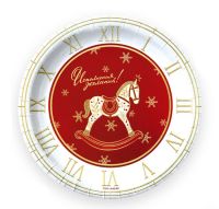 Миниатюра: Тарелка одноразовая бумажная «С Новым годом», лошадка уп.10шт