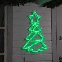 Миниатюра: Фигура неон Елка 47*77см, 480 LED, 220 В, свечение зелёное