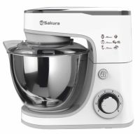 Миниатюра: Миксер 1300Вт планетарный, чаша 5л,плавный старт,6 скор.+турбо,3насадки SAKURA