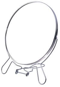 Миниатюра: Зеркало настольное 20см на мет. подставке, двойное, цветной корпус