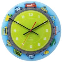 Миниатюра: Часы настенные круглые, акрил, детские, Машинки Вега