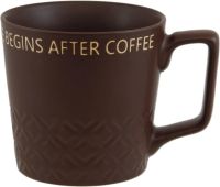 Миниатюра: Кружка 460мл Жизнь начинается с кофе шоколад  фарфор