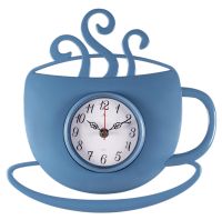 Миниатюра: Часы настенные 31,5*30,5см, форма Чашка с дымком, корпус синий Классика Рубин
