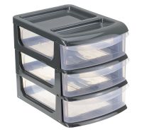 Миниатюра: Органайзер для мелочей пласт. 94*134*117мм, трехсекционный IDEA графит