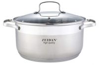 Миниатюра: Кастрюля нерж. 9,2л (30см), ст. крышка, нерж. ручки, 5-слойное дно, индукция ZEIDAN