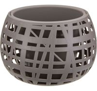 Миниатюра: Кашпо пласт. 4л (290*290*200мм), круглое со вставкой ХАОС серое@