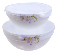 Миниатюра: Набор салатников 2пр с крышками стеклокерамика