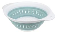 Миниатюра: Дуршлаг силикон 29,5*24*4см, складной пласт. ручки Флекс морская волна