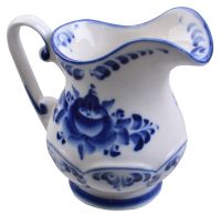 Миниатюра: Сливочник фарфор Летняя фантазия гжель