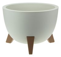 Миниатюра: Кашпо пласт. 4,2л (250*250*185мм), со вставкой Флориан белый ротанг