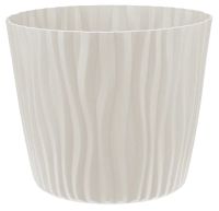 Миниатюра: Горшок для цветов пласт. 4л (200*200*170мм), с вкладышем Волна кремовый