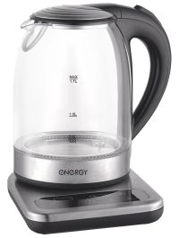 Миниатюра: Чайник эл. 1,7л 2200Вт стекло, внутренняя подсветка,сенс. управление,LCD дисплей на подставке