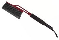 Миниатюра: Щетка для снега автомобильная пласт. 58см, плотная щетина мягкая ручка скребок Techno бордо