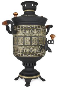 Миниатюра: Самовар жаровой (на дровах) 5,0л латунь,45*30 Чукотка