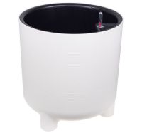 Миниатюра: Кашпо пласт. 29л (357*357*366мм), со вставкой и автополивом ШЭНК белый ротанг
