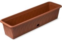 Миниатюра: Ящик для рассады и цветов пласт. 809*228*175мм, с поддоном Сиена терракот (5)