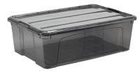 Миниатюра: Контейнер для хранения пласт. 30л (580*385*185мм), пласт. крышка на защелках КИП черн.прозрачный