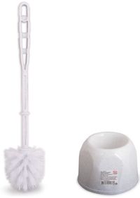 Миниатюра: Ерш для туалета на подставке пласт. 150*150*390мм БЛЕСК СТАНДАРТ белый