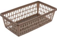 Миниатюра: Корзина для хранения пласт. 250*140*70мм Велетта серо-коричневая