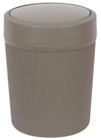 Миниатюра: Контейнер (ведро) для мусора пласт. 4л (185*185*240мм), плавающая крышка с фиксацией Вельвет серый