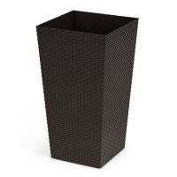 Миниатюра: Кашпо пласт. 47л (325*325*610мм) РОТАНГ мокко (5)