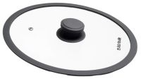 Миниатюра: Крышка стекло 26см, плоская, силиконовый обод и ручка, пароотвод Attribute NOVA (6)