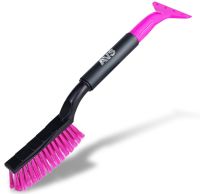 Миниатюра: Щетка для снега автомобильная пласт. 48см, распушенная щетина, мягкая рукоять, скребок AVS розовая