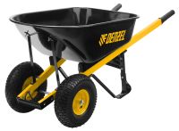 Миниатюра: Тачка садовая (строительная) 140л (250кг), усиленная, 2 пневмоколесо кузов окраш. 0,8мм DENZEL