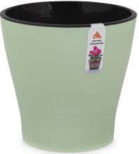 Миниатюра: Горшок для цветов пласт. 3,6л (190*190*185мм), двойной с автополивом Лея зеленый (20)